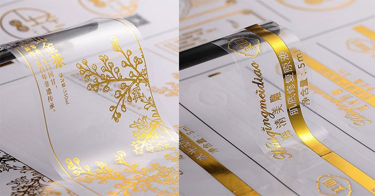 gold foil sticker labels clear